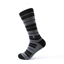 Super elastic jacquard tube compression socks with stripes